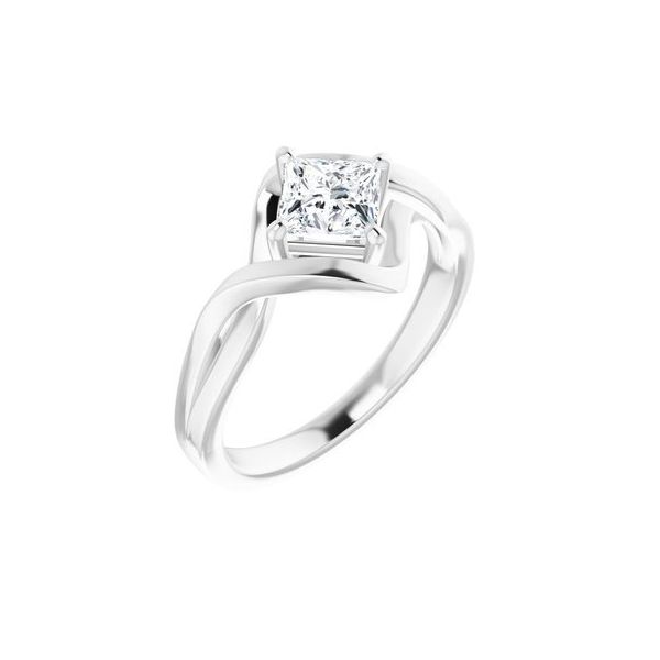 14KT White Gold Solitaire Ring Princess cut Diamond .72ct E VS2 GIA Diny's Jewelers Middleton, WI