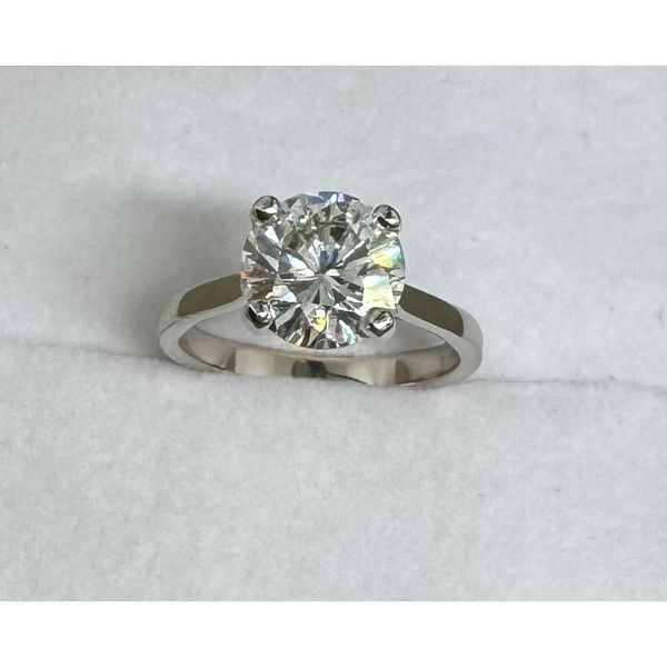 14KT White Gold Solitaire Diamond Ring RBC 2.84ct SI3 H EGL USA Image 3 Diny's Jewelers Middleton, WI