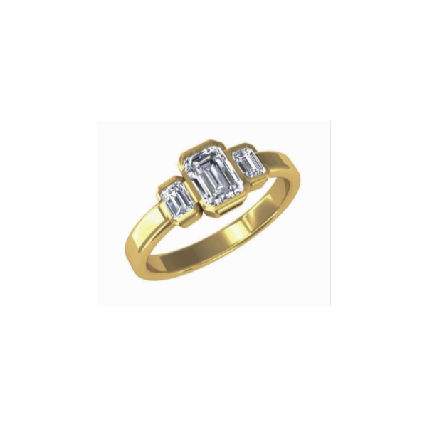14K Yellow Gold Three-Stone Diamond Engagement Ring Diny's Jewelers Middleton, WI