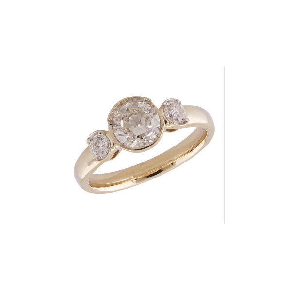 14K Yellow Gold Three-Stone Diamond Engagement Ring Diny's Jewelers Middleton, WI