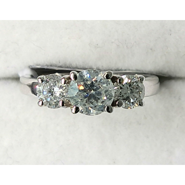 14K White Gold 3 Stone Diamond Engagement Ring Diny's Jewelers Middleton, WI