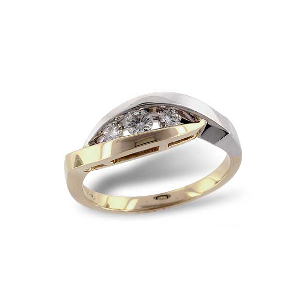 14K Two Tone Diamond Engagement Ring Diny's Jewelers Middleton, WI