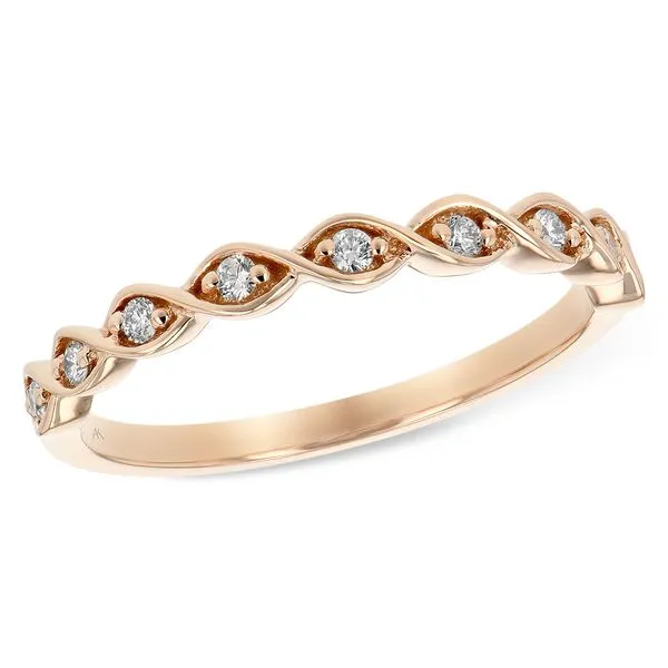 14K Rose Gold Diamond Wedding Band Diny's Jewelers Middleton, WI