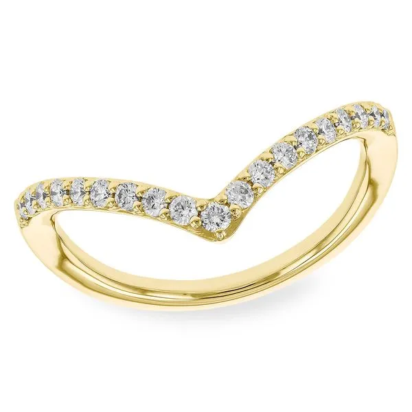 14K Yellow Gold Diamond V-Shaped Ring Band Diny's Jewelers Middleton, WI