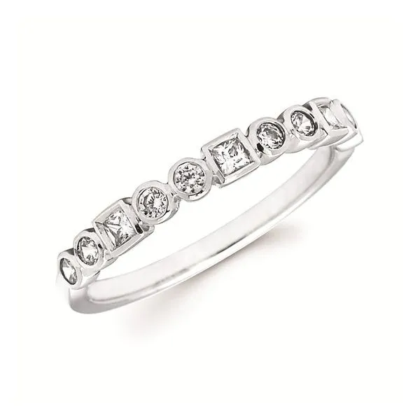 14Kt White Gold Diamond Bezel Anniversary Ring Diny's Jewelers Middleton, WI