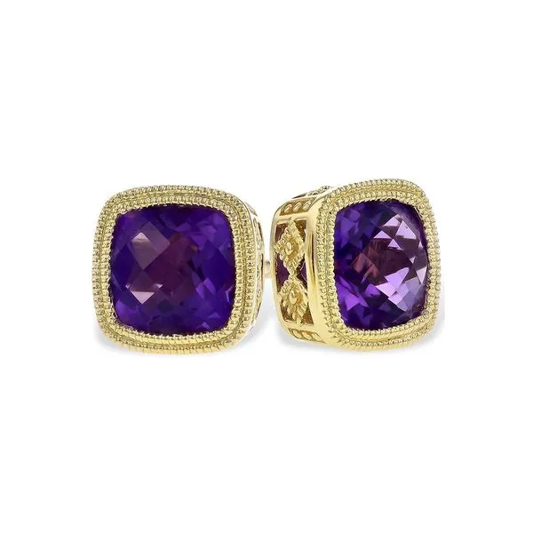 14K Yellow Gold Amethyst Checkerboard Ring Diny's Jewelers Middleton, WI