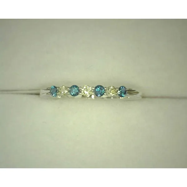 14KW Blue & White Diamond Ring Image 2 Diny's Jewelers Middleton, WI