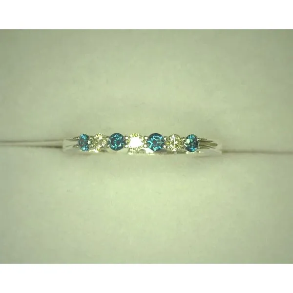 14KW Blue & White Diamond Ring Image 3 Diny's Jewelers Middleton, WI