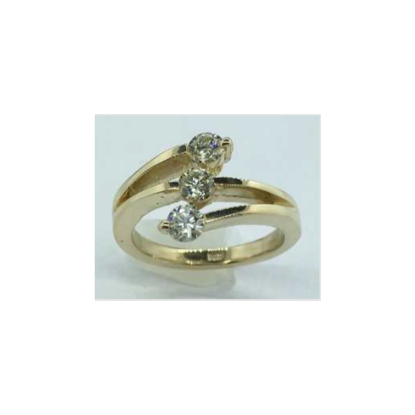 14K Yellow Gold Three-Stone Diamond Ring Diny's Jewelers Middleton, WI