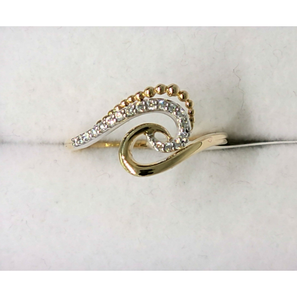 10K Two Tone Diamond Bead Bright Ring Diny's Jewelers Middleton, WI