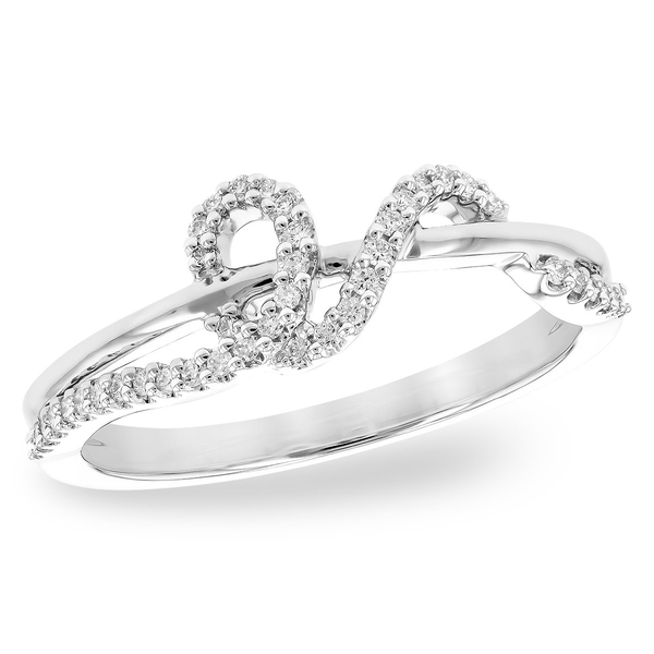 14K White Gold Diamond Free Form Wave Ring Diny's Jewelers Middleton, WI