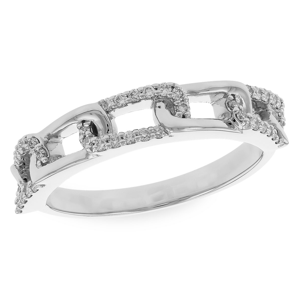 14K White Gold Diamond Chain Link Ring Diny's Jewelers Middleton, WI
