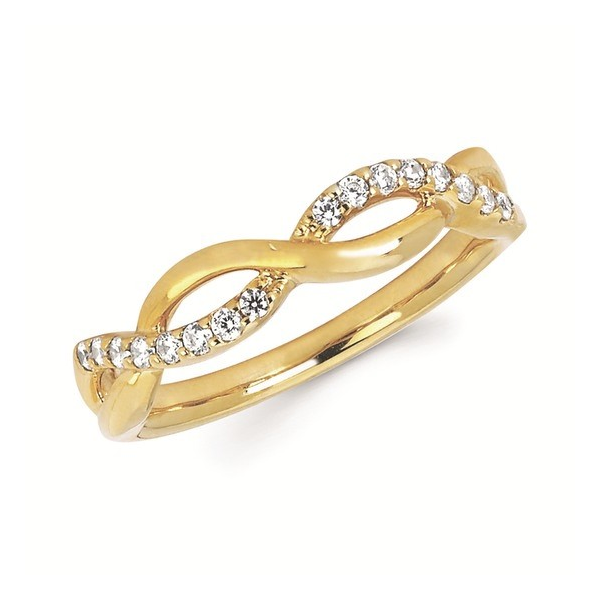 14K Yellow Gold Diamond Band Wave Ring Diny's Jewelers Middleton, WI