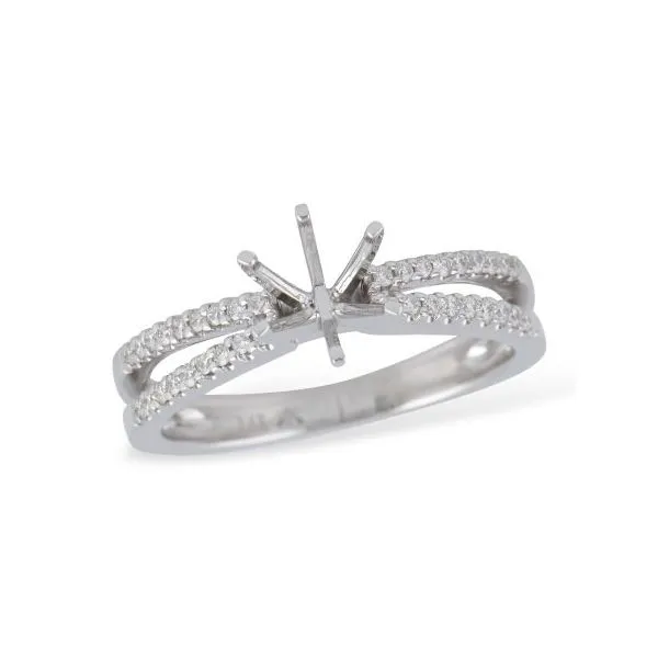 14K White Semi-Mount Ring with Round Diamonds Diny's Jewelers Middleton, WI