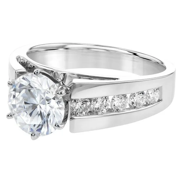 14KT White Gold Semi Mount Ring (Center shows with 2ct CZ) 10RD.76ctw Diny's Jewelers Middleton, WI