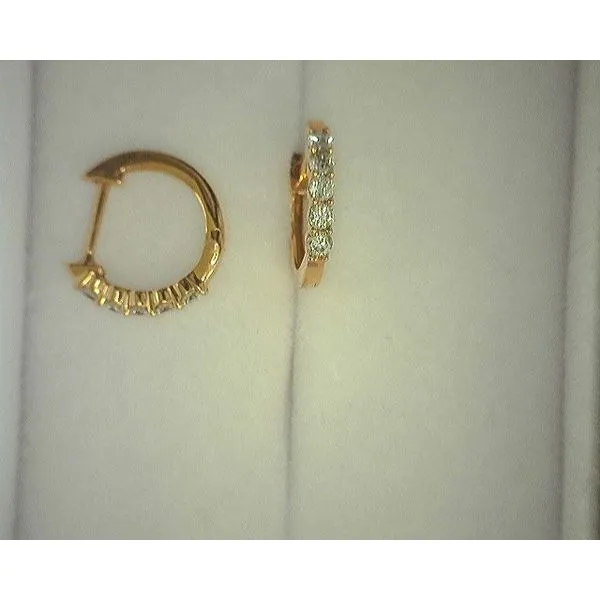 14K Rose Gold Diamond Hoop Earrings Diny's Jewelers Middleton, WI