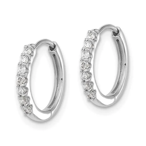 10K White Diamond Huggie Earrings Diny's Jewelers Middleton, WI