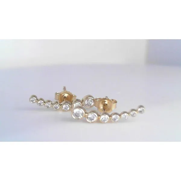 14K Yellow Gold Diamond Climber Earrings Diny's Jewelers Middleton, WI