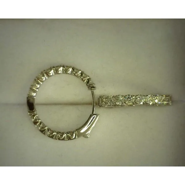 14K White Gold Diamond Huggie Earrings Diny's Jewelers Middleton, WI