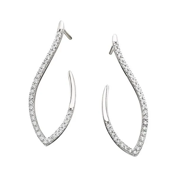 14K White Gold Diamond Teardrop Earrings Diny's Jewelers Middleton, WI