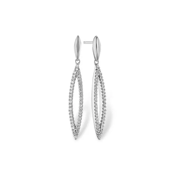 14K White Gold Diamond Dangle Earrings Diny's Jewelers Middleton, WI