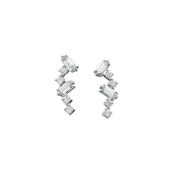 14K White Gold Diamond Scatter Earrings Diny's Jewelers Middleton, WI