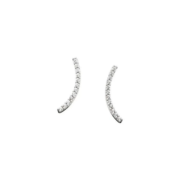 10K White Gold Diamond Crescent Earrings Diny's Jewelers Middleton, WI