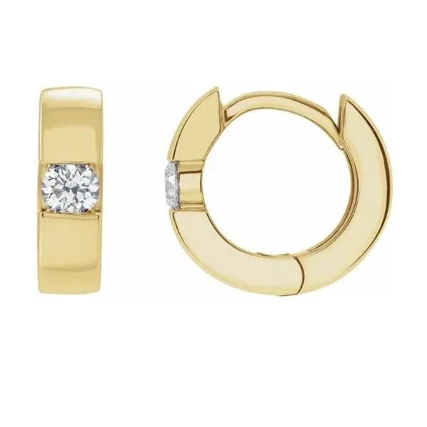 14K Yellow Gold Diamond Huggie Earrings Diny's Jewelers Middleton, WI