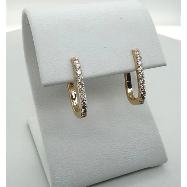 14KT Yellow Gold Diamond Hoop Earrings .34ctw Diny's Jewelers Middleton, WI