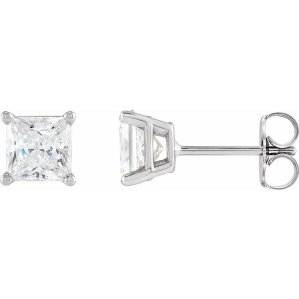 14KT White Gold Diamond Earrings Princess cut 2ctw Diny's Jewelers Middleton, WI