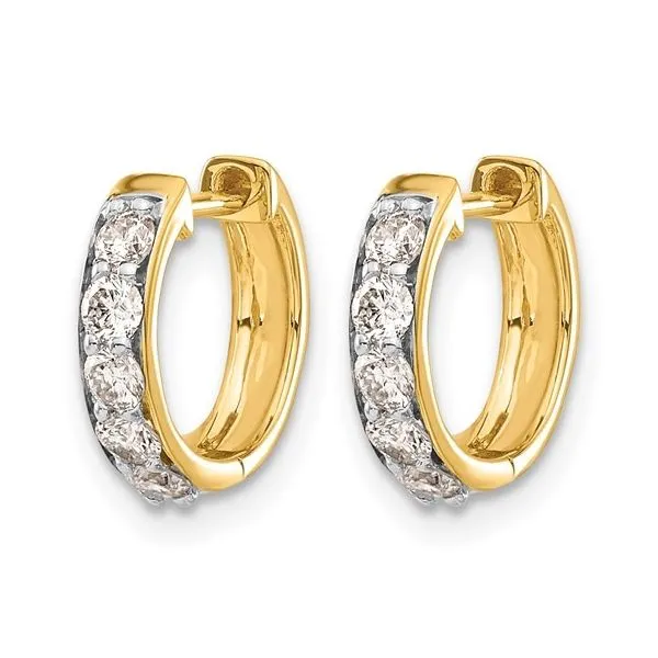 14KY Earrings Diamond .50ctw  Huggie Hoop Diny's Jewelers Middleton, WI