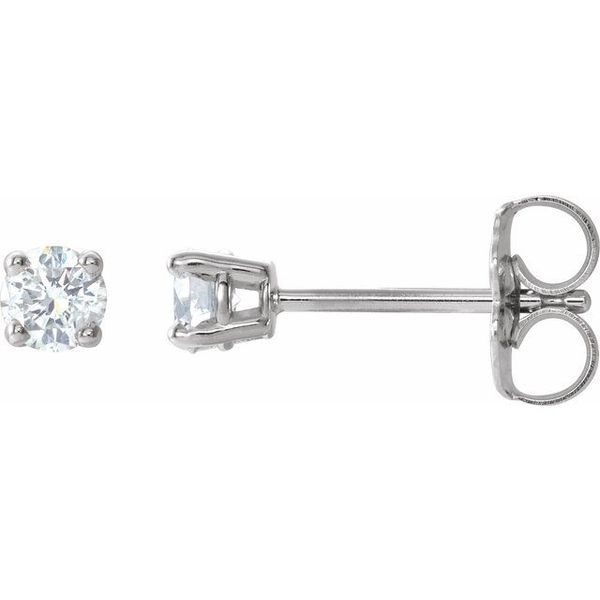 14 Karat White Gold Diamond Stud Earrings Diny's Jewelers Middleton, WI
