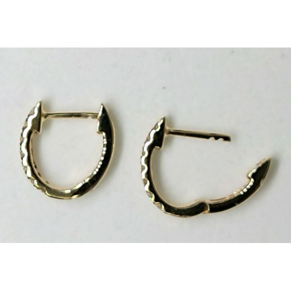14KY Diamond Huggie Hoops Image 2 Diny's Jewelers Middleton, WI