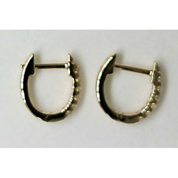14KY Diamond Earrings Huggies Image 2 Diny's Jewelers Middleton, WI
