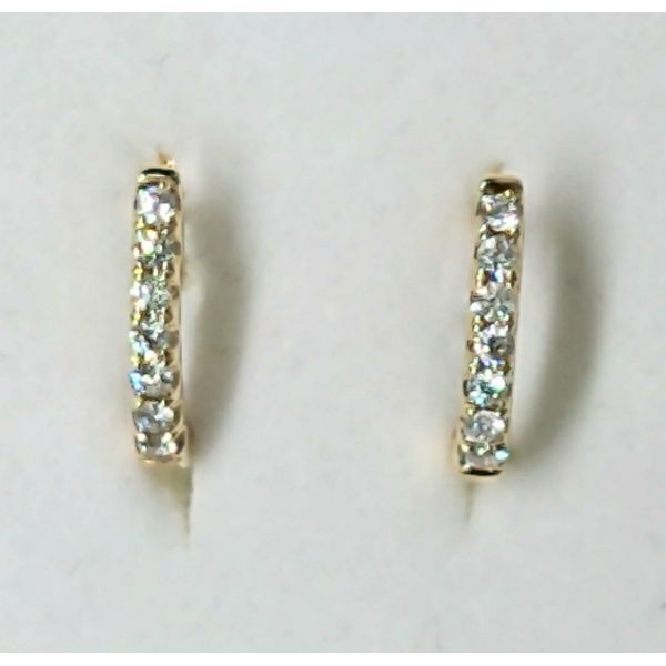 14KY Diamond Earrings Huggies Diny's Jewelers Middleton, WI