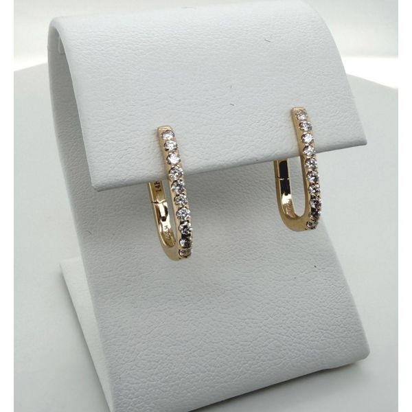 14KT Yellow Gold Diamond Hoop Earrings .34ctw Diny's Jewelers Middleton, WI