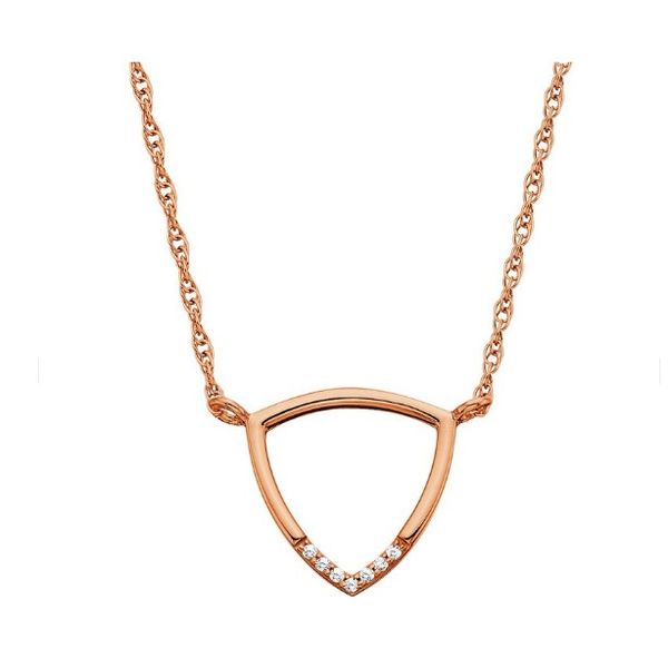 10KT Rose Gold Triangle Necklace Diny's Jewelers Middleton, WI