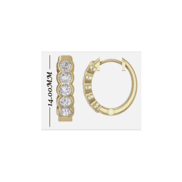 14K Yellow Gold Diamond Hoop Earrings Diny's Jewelers Middleton, WI