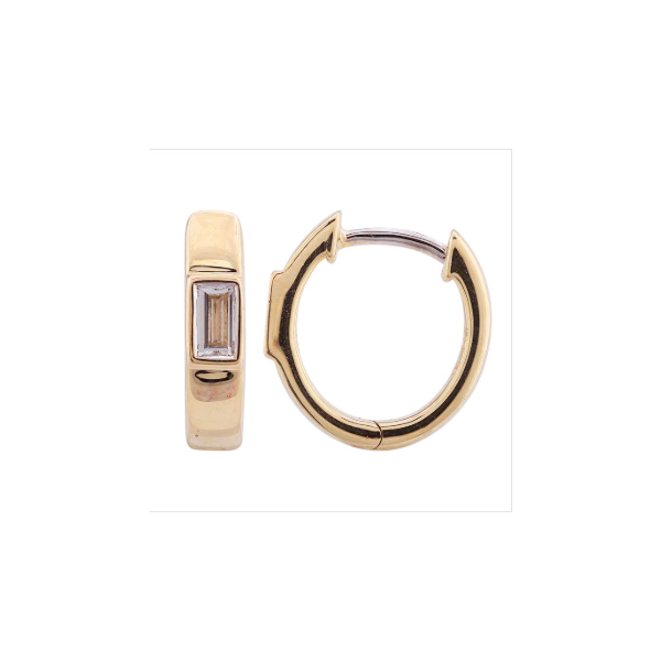 14K Yellow Gold Diamond Hoop Earrings Diny's Jewelers Middleton, WI
