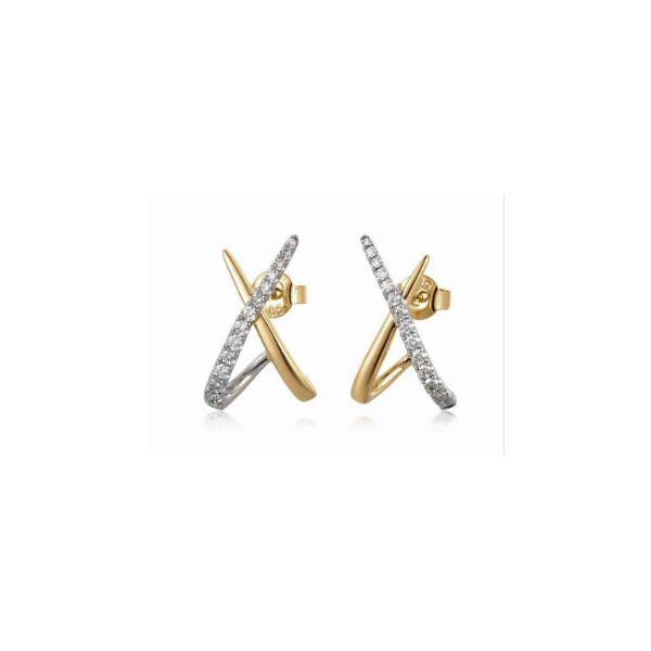 14K Two-Tone Diamond Earrings Diny's Jewelers Middleton, WI