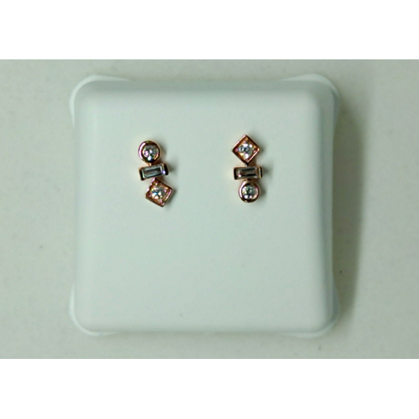 14K Rose Gold Diamond Post Earrings Diny's Jewelers Middleton, WI