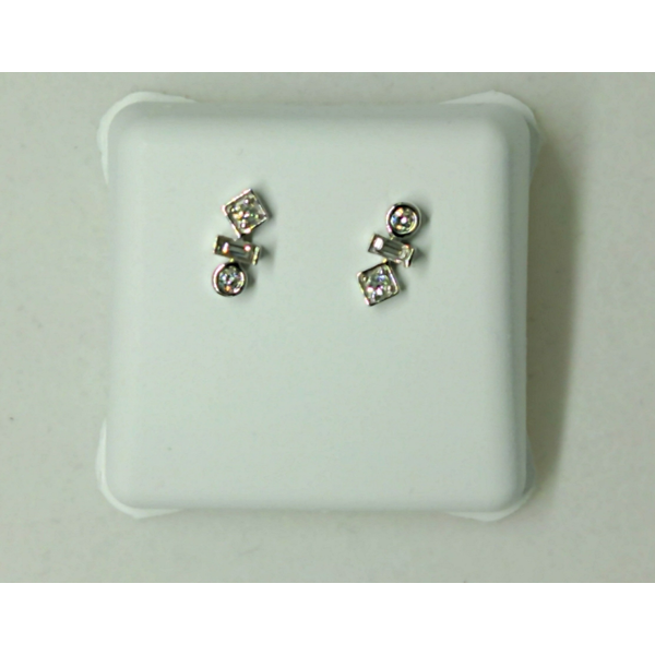 14K White Gold Diamond Post Earrings Diny's Jewelers Middleton, WI