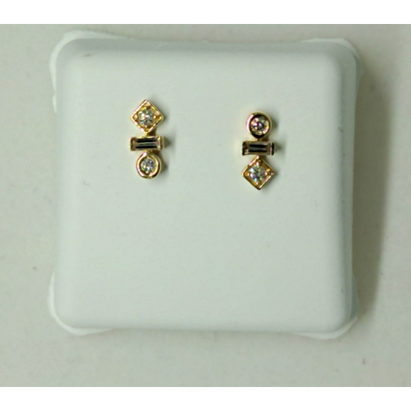 14K Yellow Gold Diamond Post Earrings Diny's Jewelers Middleton, WI