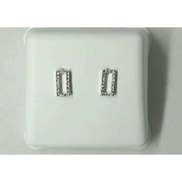 14K White Gold Geometric Diamond Earrings Diny's Jewelers Middleton, WI