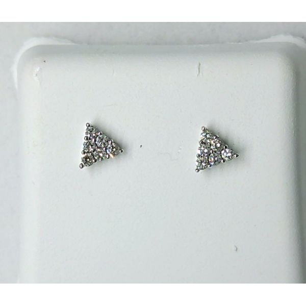 14K White Gold Geometric Diamond Triangle Stud Earrings Diny's Jewelers Middleton, WI