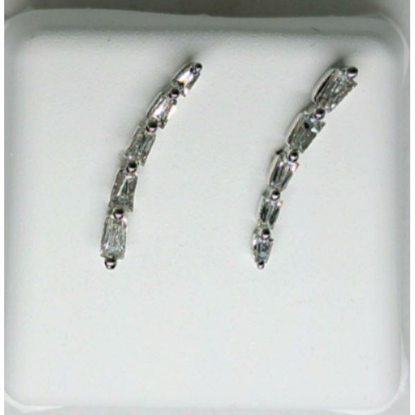 14K White Gold Diamond Climber Earrings Diny's Jewelers Middleton, WI