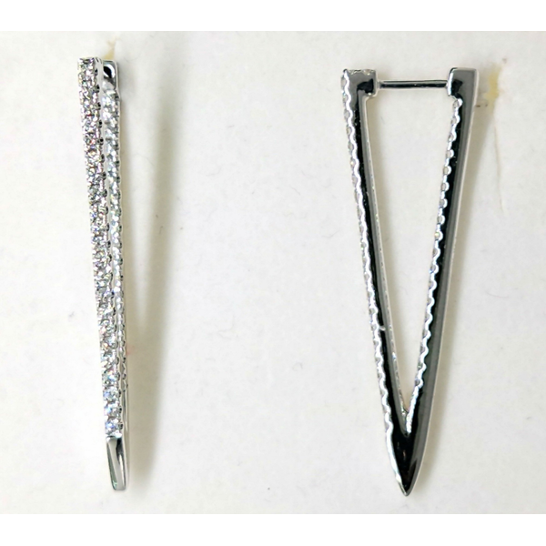 14K White Gold Diamond Geometric Hinge Earrings Diny's Jewelers Middleton, WI