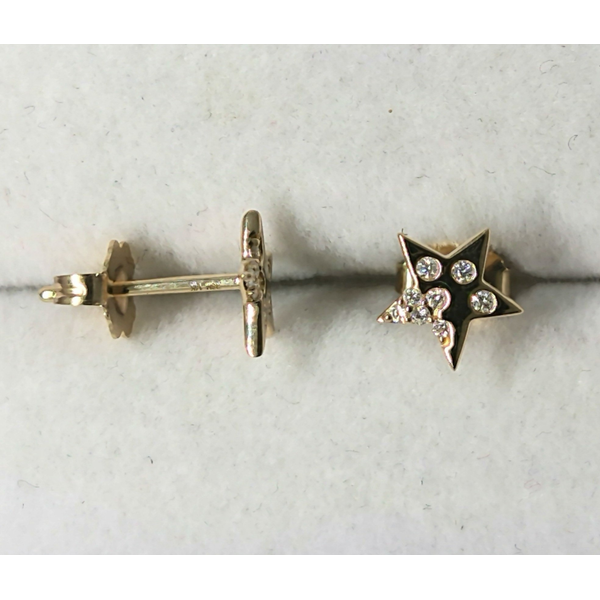 14K Yellow Gold Diamond Star Stud Earrings Diny's Jewelers Middleton, WI