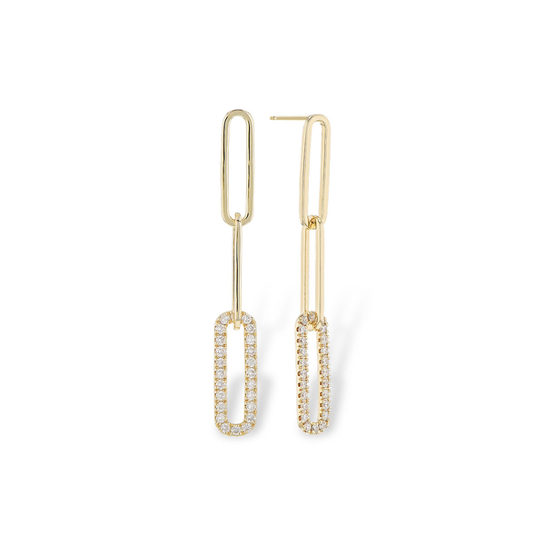 14K Yellow Gold Diamond Paperclip Earrings Diny's Jewelers Middleton, WI
