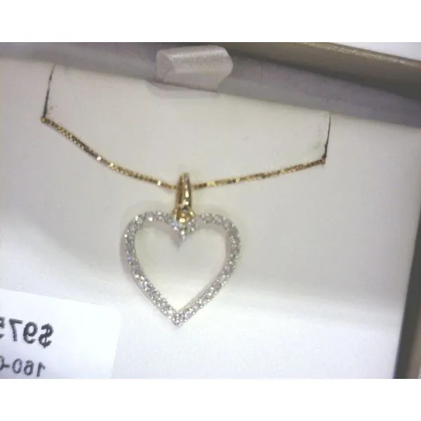 14K Yellow Gold Heart Diamond Pendant Diny's Jewelers Middleton, WI